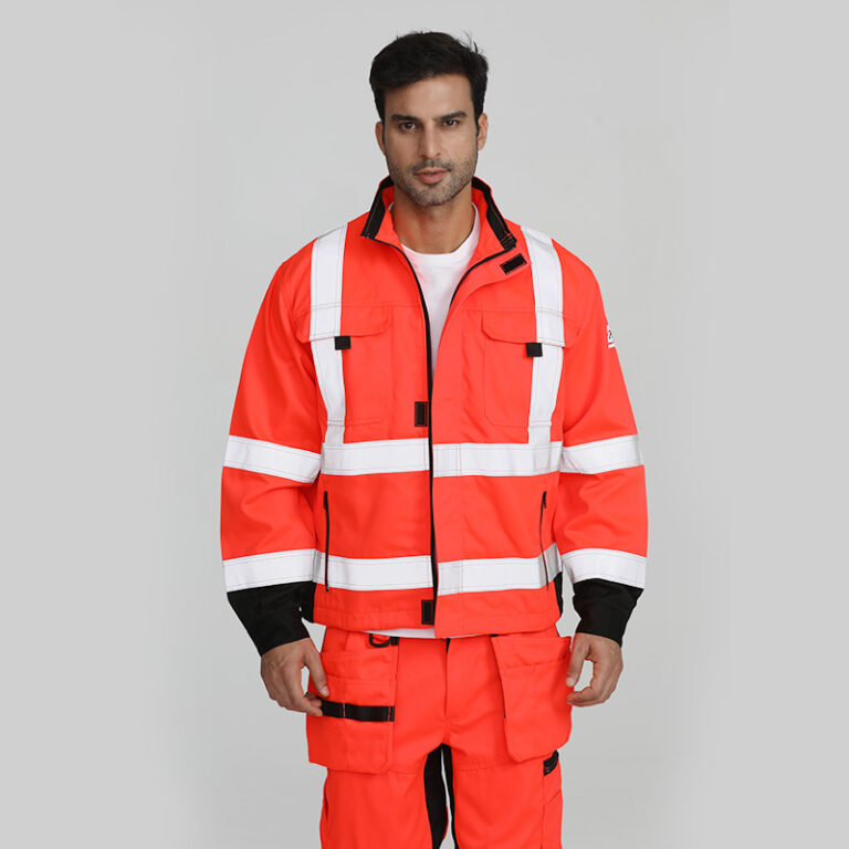 Long-Sleeved High-Visibility Construction Fireproof Work Jacket
